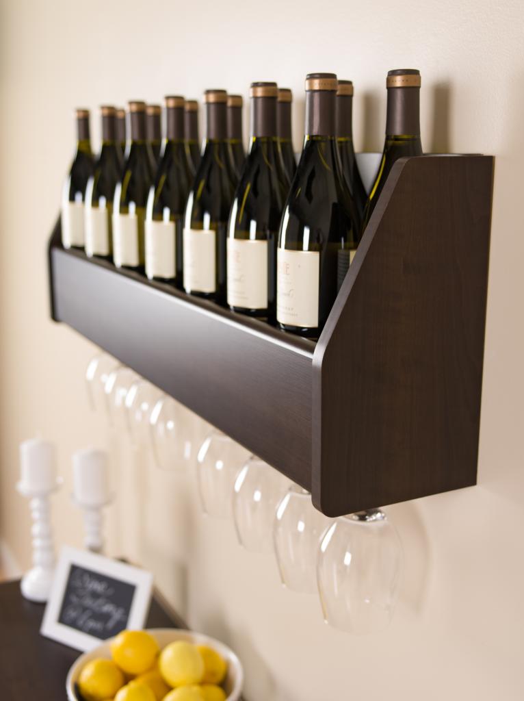 Floating Wine Rack in Espresso