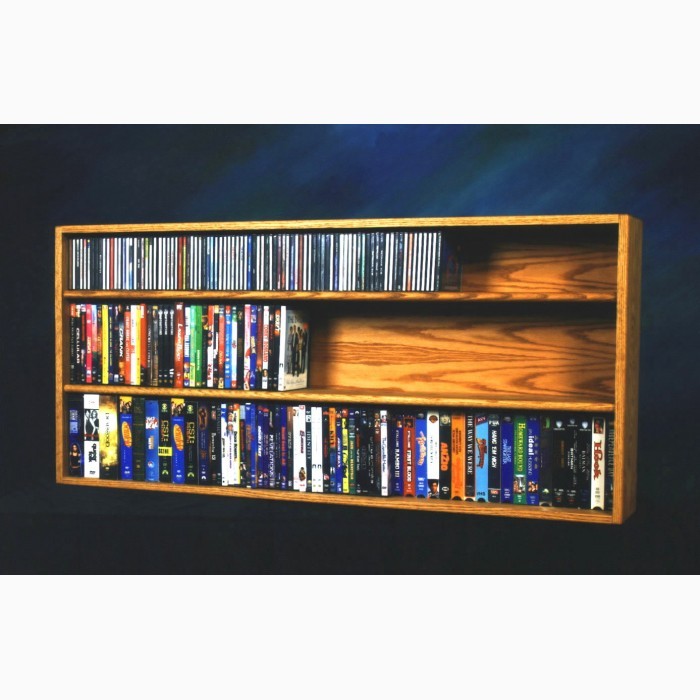 Solid Oak Shelf Mount For Cd And DVD/Vhs Tape/Book