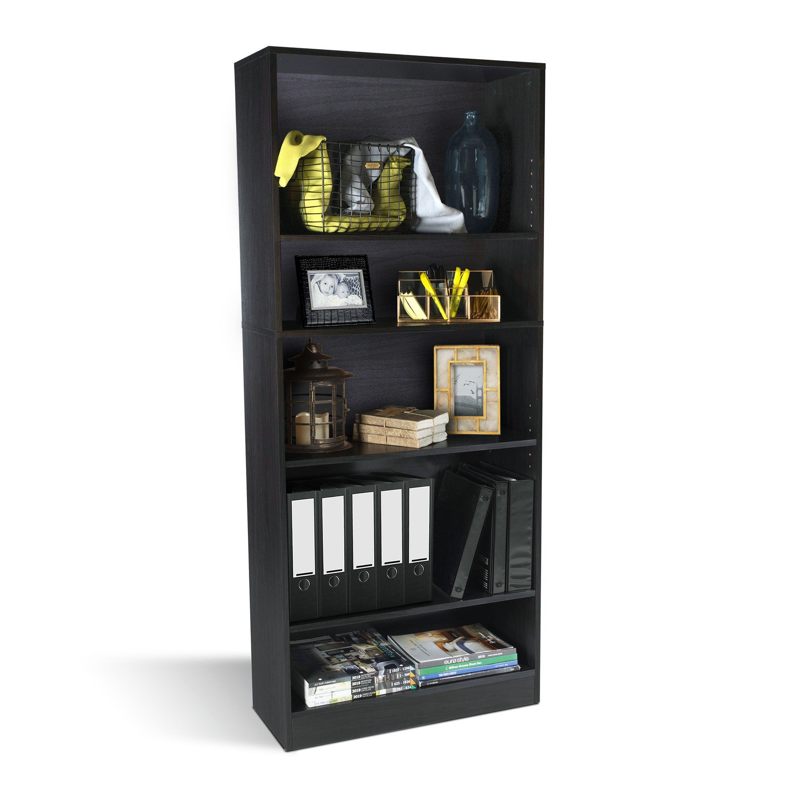 Oskar 5 Shelf Bookcase Espresso Atlantic Inc. 38408139