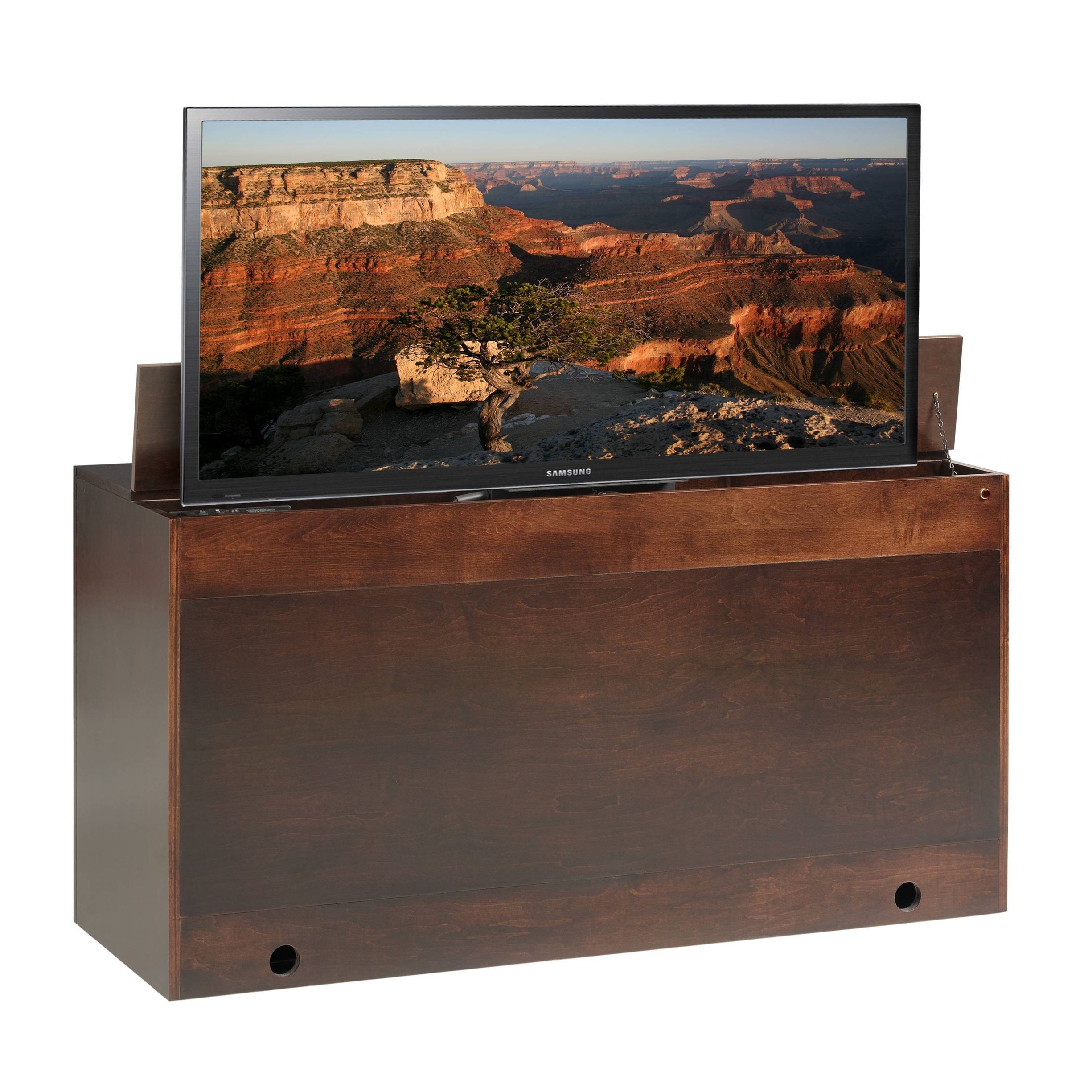 Queen Footboard Desk W Bench Tv Lift Cabinet At006576