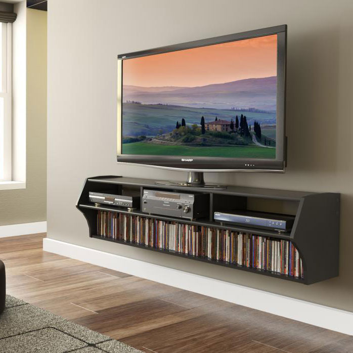 Black Altus Plus 58 Inch Floating Tv Stand