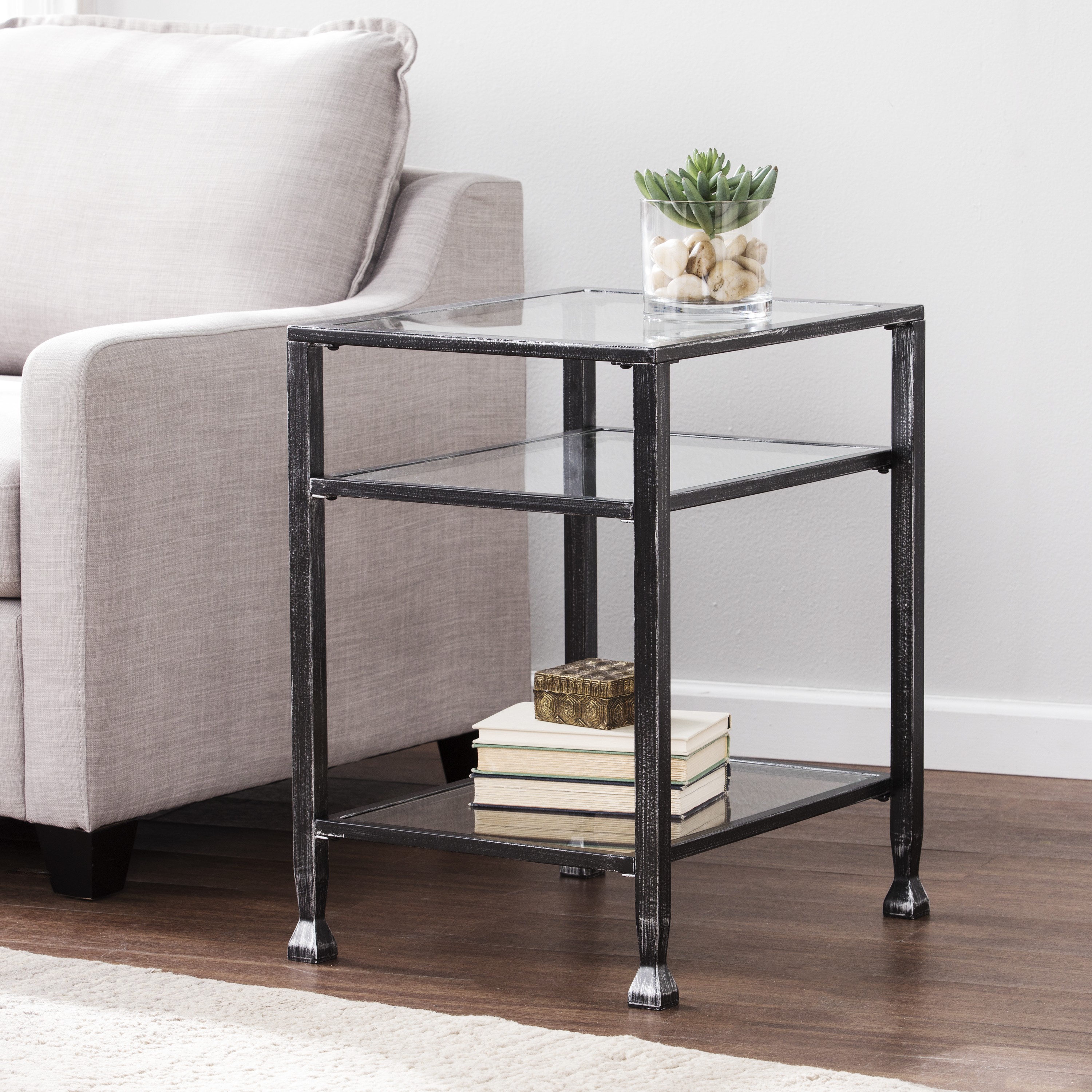 Metal End Table Black Southern Enterprises, Inc. CK8772
