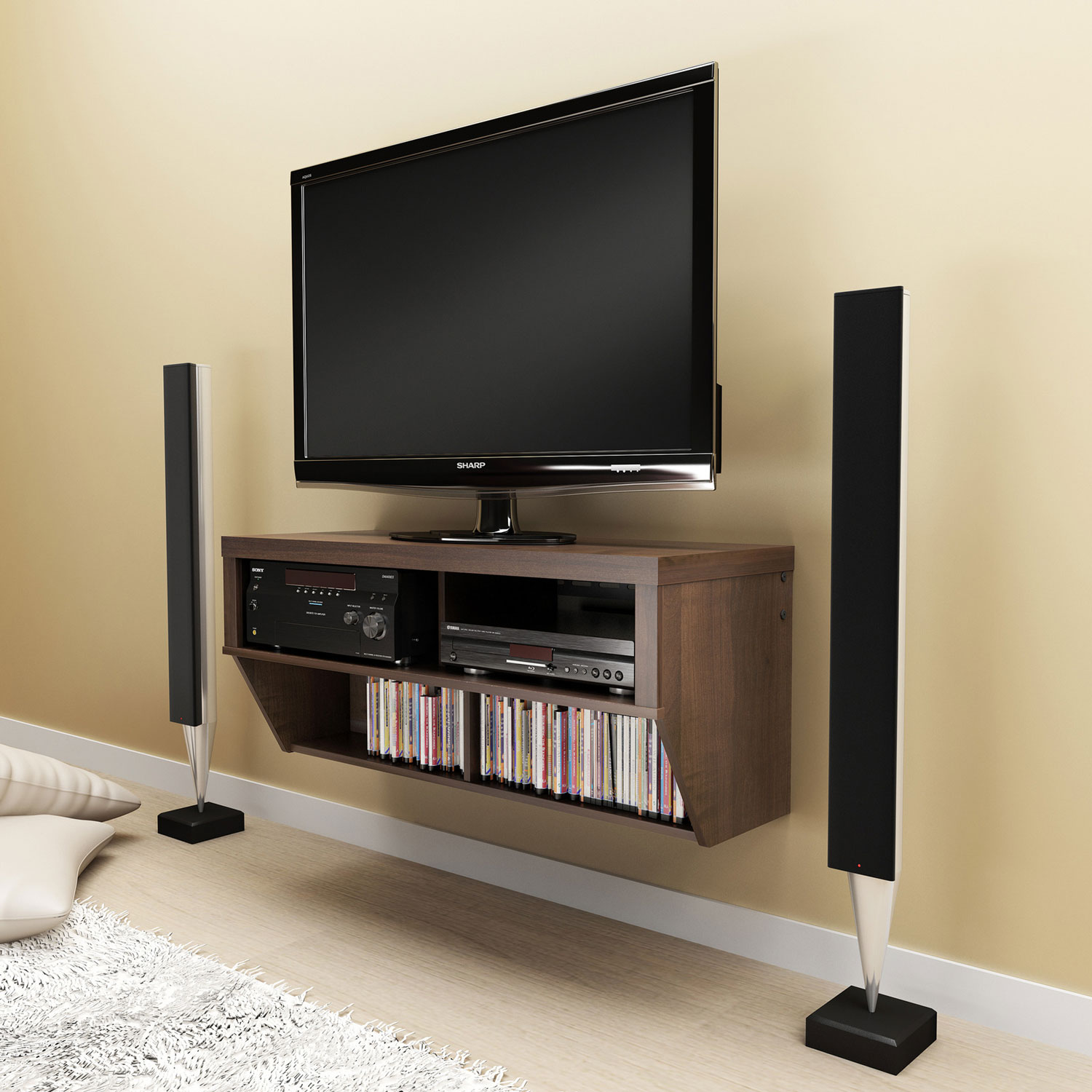 Espresso 42 Wide Wall Mounted AV Console