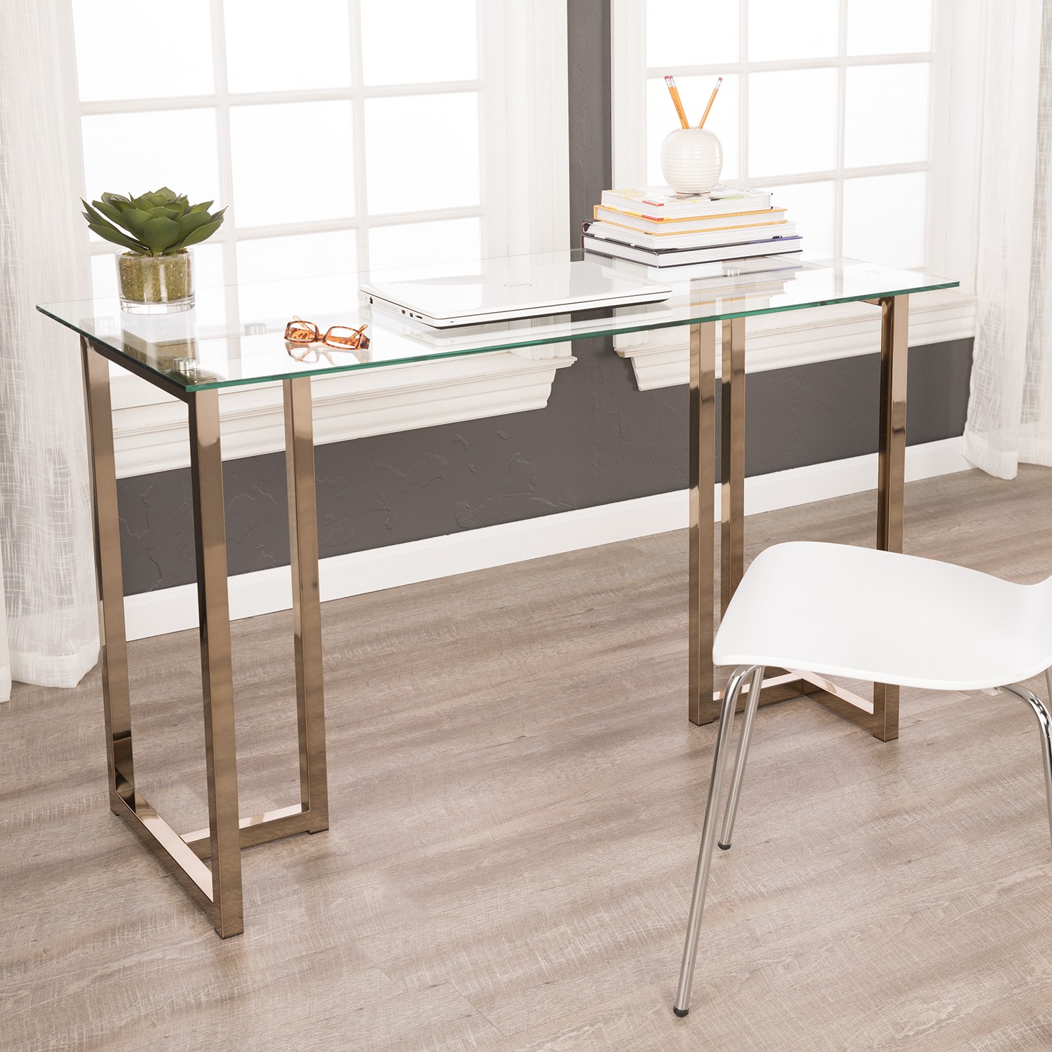 Glass top writing table sales