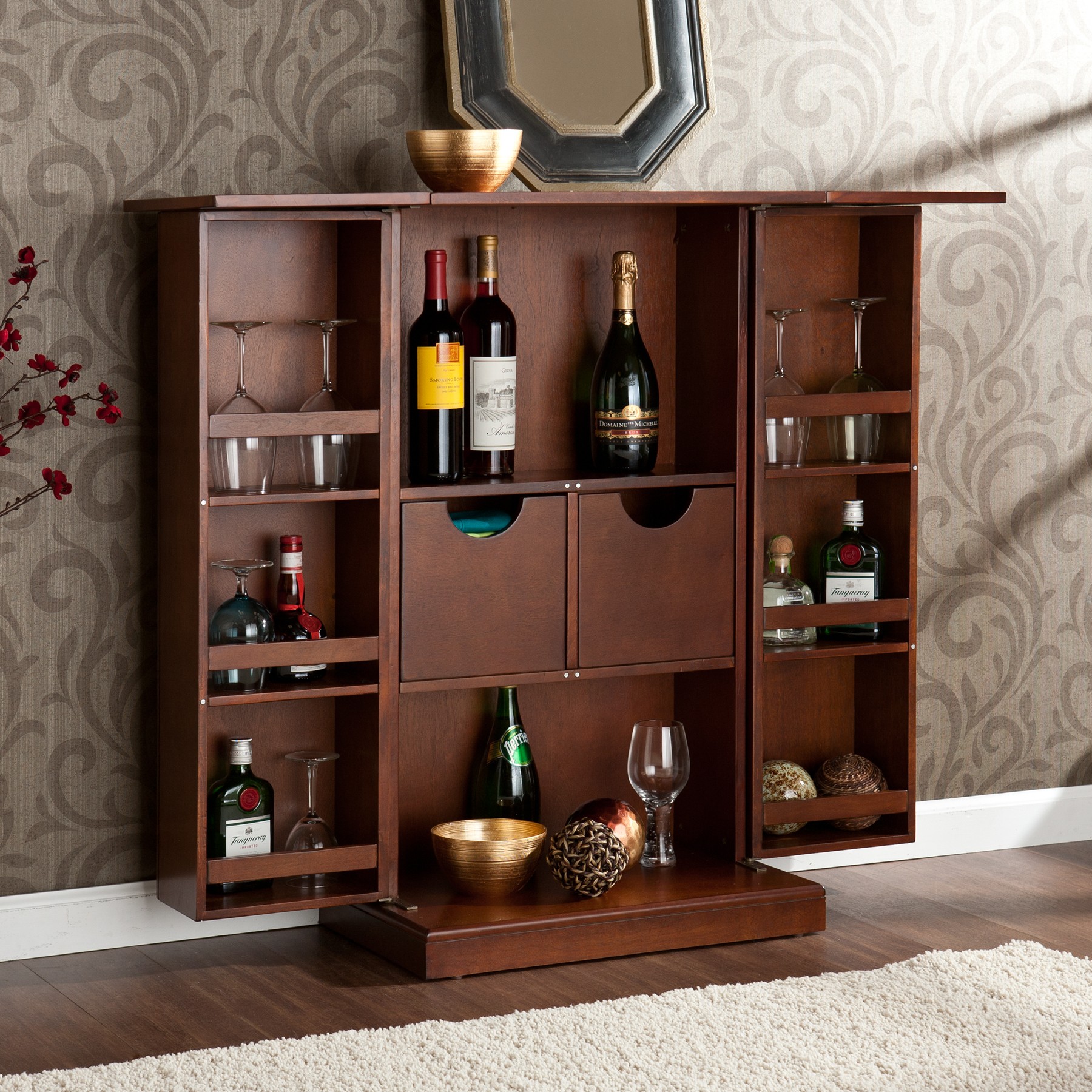 Fold Away Bar Walnut
