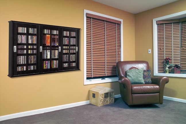 Triple Sliding Door Mission Style Media Cabinet