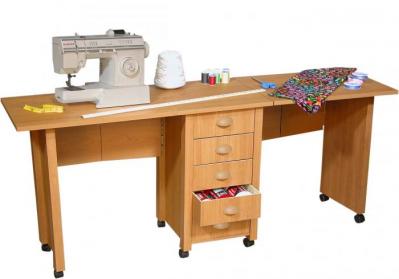 Double Mobile Desk & Craft Table oak