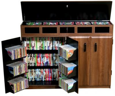 Top Load Media Cabinet walnut/black