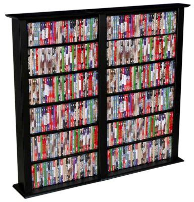 Media Storage Tower-Regular Double black