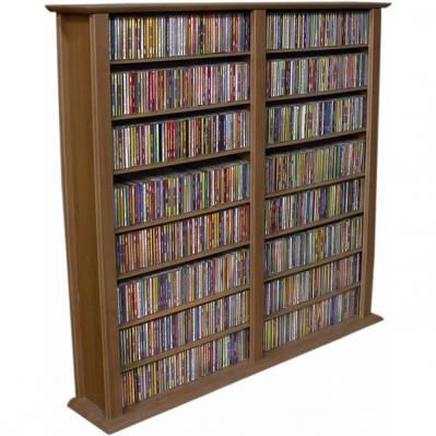 Media Storage Tower-Regular Double walnut