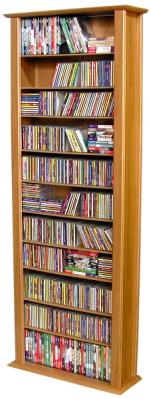 Media Storage Tower-Tall Single oak