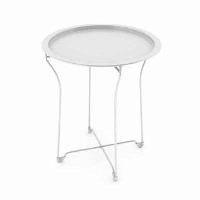 Metal Side Table, White