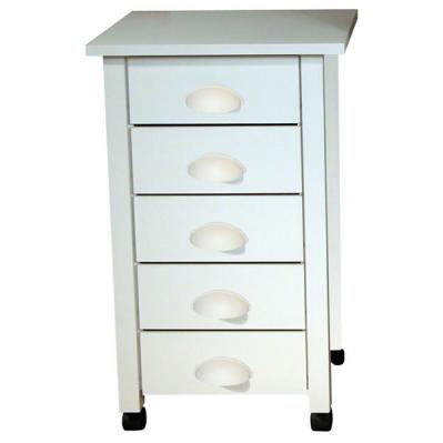 5-Drawer Mobile Cart white