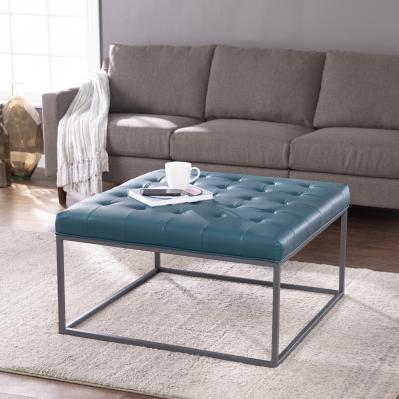 Ciarin Upholstered Cocktail Ottoman - Blue