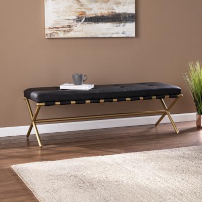 Clairvoix Faux Leather Bench