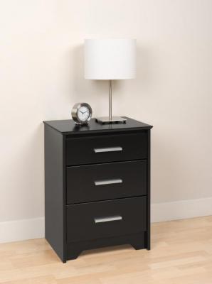 Coal Harbor Tall 3-Drawer Night Stand - Black