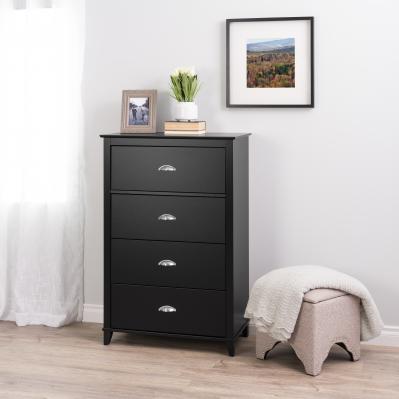 Yaletown 4-Drawer Black Chest