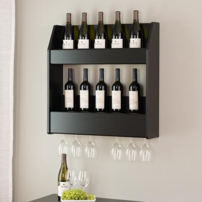 Black Altus Floating Wine and Liquor Rack