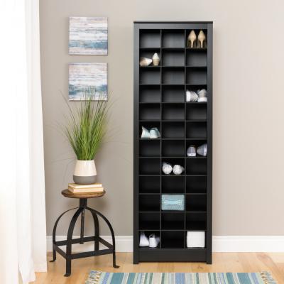 Space-Saving Shoe Storage Cabinet, Black