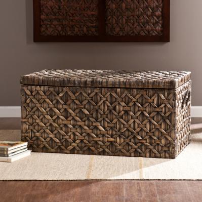 Hawridge Water Hyacinth Storage Trunk - Blackwashed