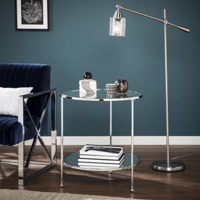 Risa End Table - Glam Style - Chrome