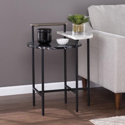 Arcklid Faux Marble End Table w/ Storage