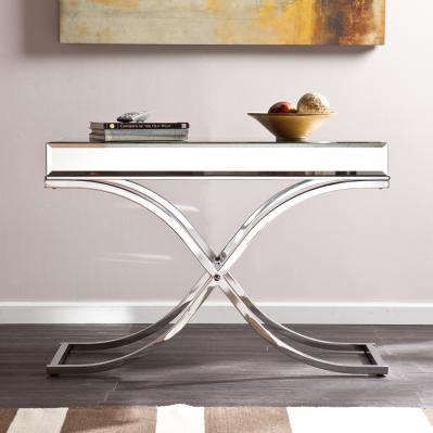 Ava Mirrored Console Table - Chrome