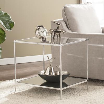 Knox Glam Mirrored End Table - Chrome