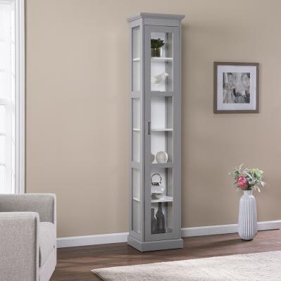 Balterley Tall Curio w/ Glass Door - Gray