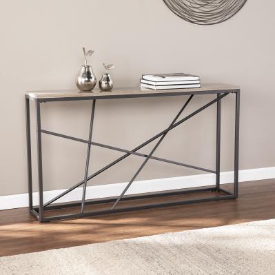 Arendal Faux Stone Skinny Console Table