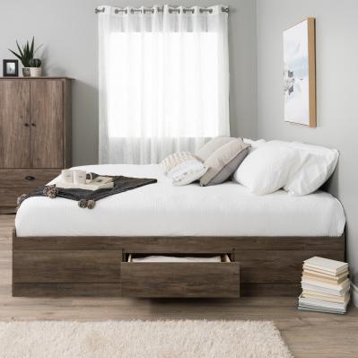 Drifted Gray Queen Mate's Platform Storage Bed with 6 Drawers