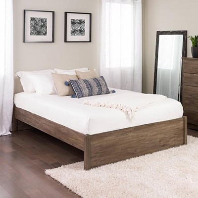 Select Drifted Gray Queen 4-Post Platform Bed