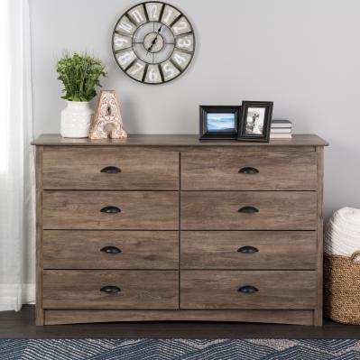 Prepac Salt Spring 8-Drawer Dresser, Drifted Gray