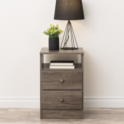 Astrid 2-Drawer Nightstand, Drifted Gray