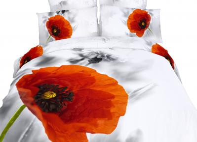 Twin Size Duvet Cover Sheets Set, Poppies