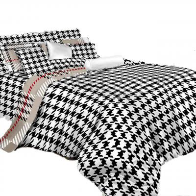 Queen Size Duvet Cover Sheets Set, Houndstooth Check