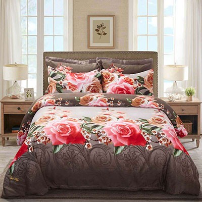 Duvet Cover Set, King Size Floral Bedding, Dolce Mela - Rose Medley DM708K