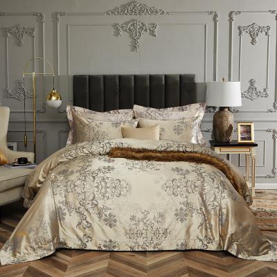 Queen Size Duvet Cover Set, 6 Piece Luxury Jacquard Bedding, Dolce Mela Primavera DM715Q