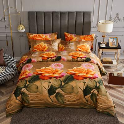 King Size Duvet Cover Set, 6 Piece Luxury Floral Bedding, Dolce Mela Eden  DM721K