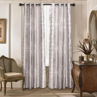 Curtains Damask Jacquard, Grommet, Semi-Blackout, Tall 60x100 inches