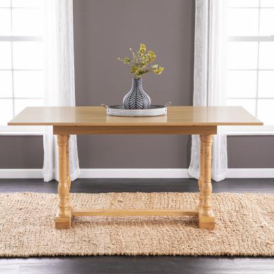 Edenderry Farmhouse Folding Trestle Console to Dining Table - Natural Oak