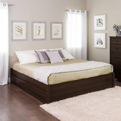 Select Espresso King 4-Post Platform Bed with 4 Drawers