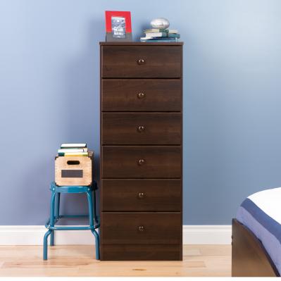 Astrid 6-Drawer Tall Chest, Espresso 