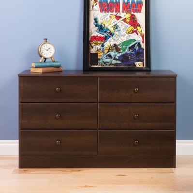 Astrid 6-Drawer Dresser, Espresso