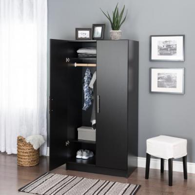 Elite 32 in. W x 65 in. H x 20 in. D Wardrobe Cabinet in Espresso