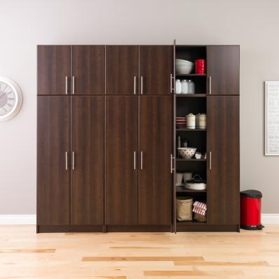 Elite 96 in. W x 89 in. H x 16 in. D Storage Cabinet Set D - Espresso - 6 Piece