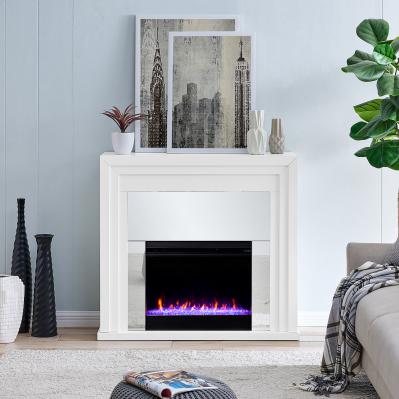 Stadderly Contemporary Mirrored Color Changing Fireplace