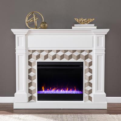 Darvingmore Color Changing Fireplace w/ Marble Surround