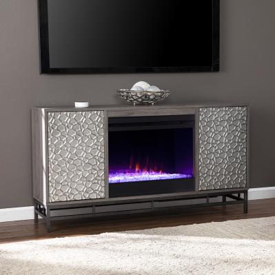 Hollesborne Color Changing Fireplace w/ Media Storage