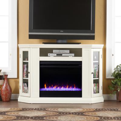 Claremont Color Changing Convertible Fireplace - Ivory